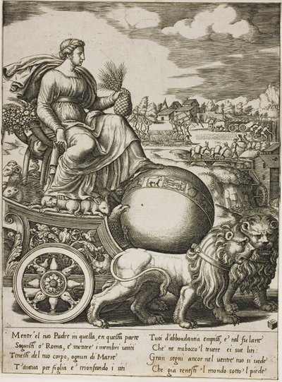 Kybele in ihrem Wagen von Master of the Die