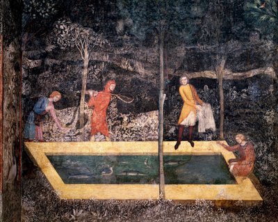 Angelszene in der Nähe eines Brunnens von Matteo Giovanetti