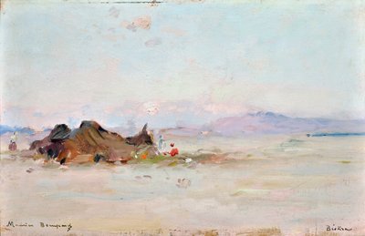 Lager in der Wüste, Biskra (Algerien) von Maurice Bompard
