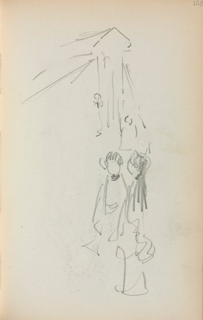 Italienisches Skizzenbuch: Figuren Seite 128, 1898-1899 von Maurice Brazil Prendergast