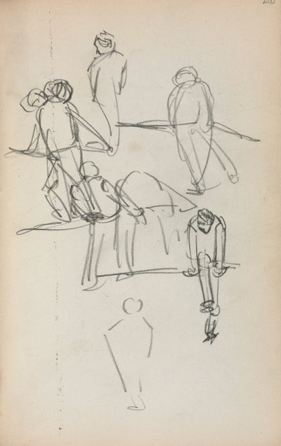 Italienisches Skizzenbuch: Figuren Seite 200, 1898-1899 von Maurice Brazil Prendergast