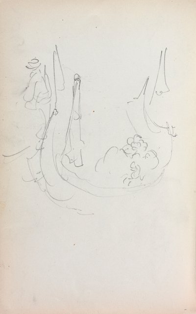Italienisches Skizzenbuch: Gondel Seite 35, 1898-1899 von Maurice Brazil Prendergast