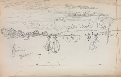 Italienisches Skizzenbuch: Landschaft Seite 57, 1898-1899 von Maurice Brazil Prendergast