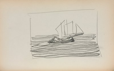 Italienisches Skizzenbuch: Segelboot Seite 75, 1898-1899 von Maurice Brazil Prendergast