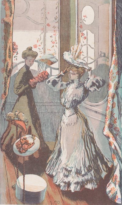 Chez la Modiste, ca. 1910 von Maurice Delcourt