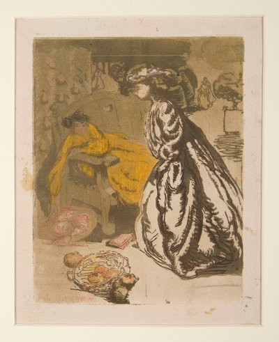 Zwei Frauen in einem Park von Maurice Delcourt
