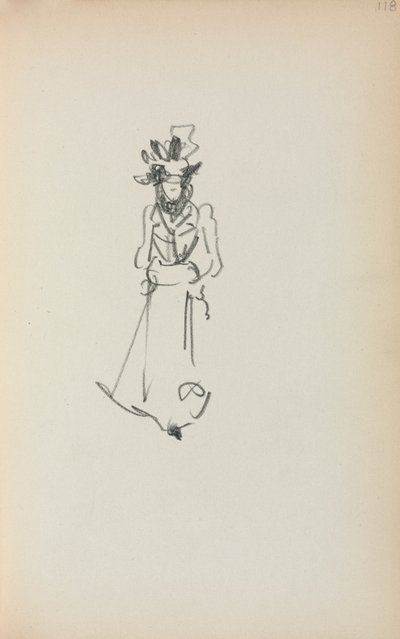 Italienisches Skizzenbuch: Stehende Frau (Seite 118) von Maurice Prendergast