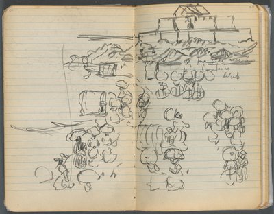 Skizzenbuch, Seite 112 & 113: Strandansicht von Maurice Prendergast