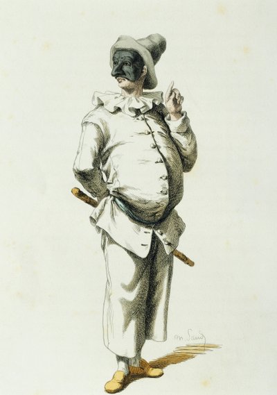 Pulcinella im Jahr 1700 von Maurice Sand