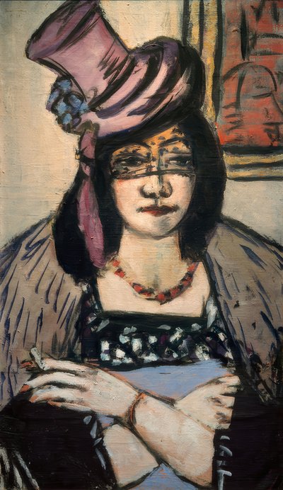 Dame mit Hut und Schleier von Max Beckmann
