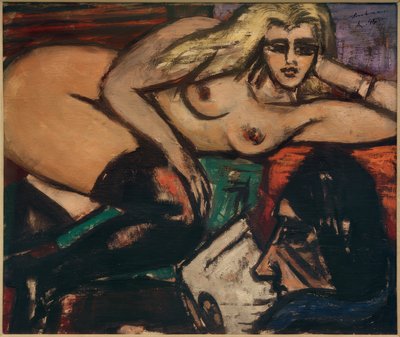 Der Brief, Liegender Halbakt von Max Beckmann