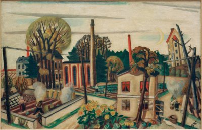 Landschaft bei Frankfurt, mit Fabrik von Max Beckmann