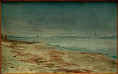 Meeresstrand, braun und grau von Max Beckmann