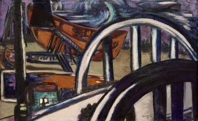 Schiffswerft. Eiserne Brücke von Max Beckmann
