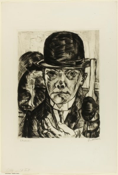 Selbstporträt mit Melone von Max Beckmann