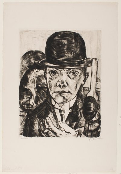 Selbstporträt mit Melone von Max Beckmann