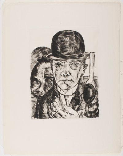 Selbstporträt mit Melone von Max Beckmann