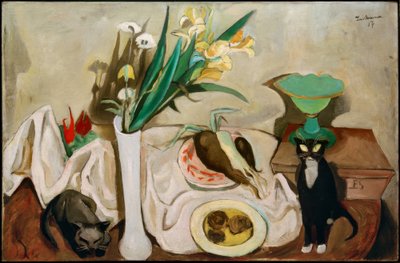 Stilleben mit Katzen von Max Beckmann