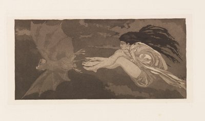 Hexe und Fledermaus, 1880 von Max Klinger