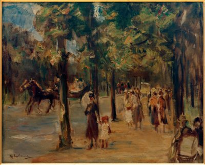 Allee im Tiergarten mit Spaziergängern von Max Liebermann