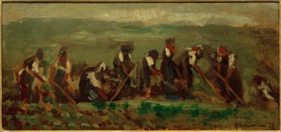 Arbeiter im Rübenfeld - Kompositionsstudie von Max Liebermann