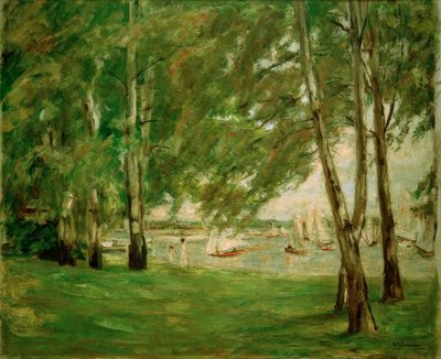 Birken am Wannseeufer nach Osten von Max Liebermann