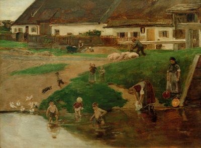 Dorfteich in Etzenhausen – Dorfidyll von Max Liebermann