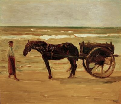 Karren des Badewärters am Strand von Max Liebermann