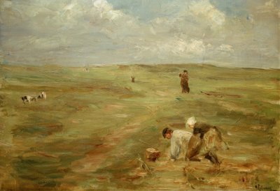 Kartoffelbuddler in den Dünen von Zandvoort von Max Liebermann