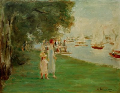 Spaziergänger am Wannseeufer von Max Liebermann