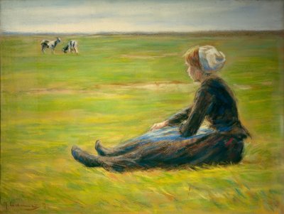 Ziegenhirtin in den Dünen von Max Liebermann