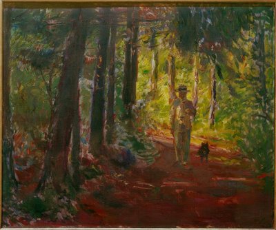 Mann auf einem Waldweg von Max Slevogt