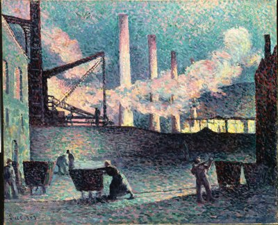 Fabrikschornsteine in Couillet von Maximilien Luce