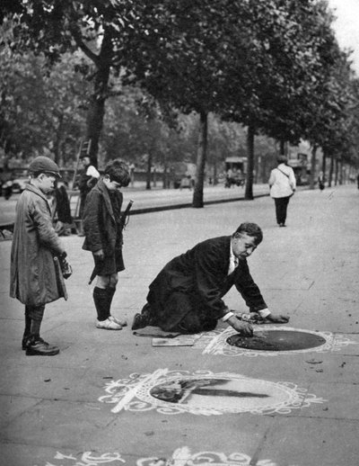 Straßenkünstler, Embankment, London, 1926-1927 von McLeish