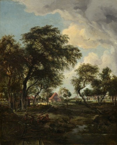 Ein Bauernhof im Sonnenlicht von Meindert Hobbema