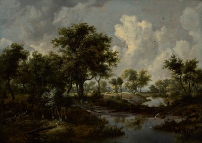 Eine bewaldete Landschaft von Meindert Hobbema