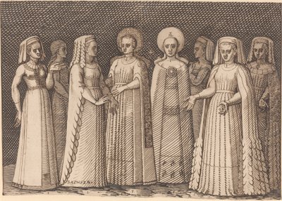 Acht Damen in antiken Kostümen von Melchior Lorch