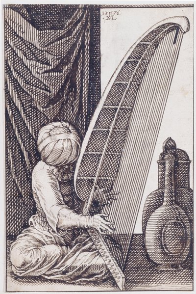 Türke spielt Harfe, 1576 von Melchior Lorch
