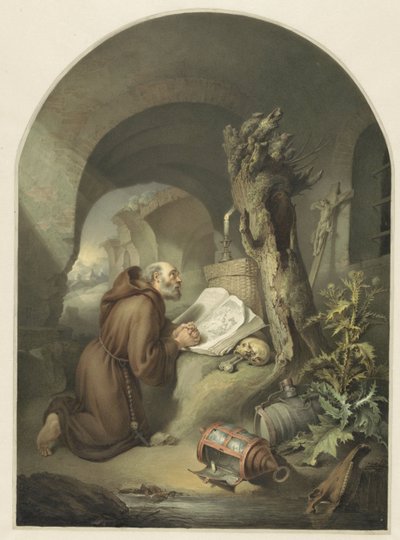 Betender Mönch nach G. Dou von Michał Płoński