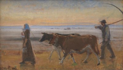 Kühe werden über das Moor getrieben von Michael Ancher