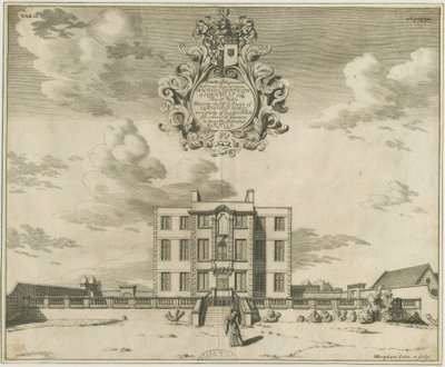 Elmhurst Hall: Kupferstich, undatiert [1653-1686] von Michael Burghers