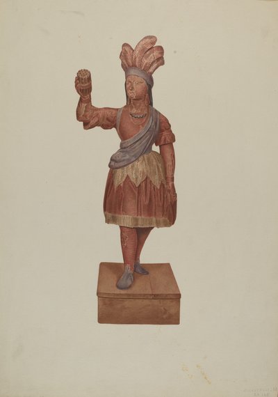Zigarrenladen-Indianer, ca. 1939 von Michael Riccitelli