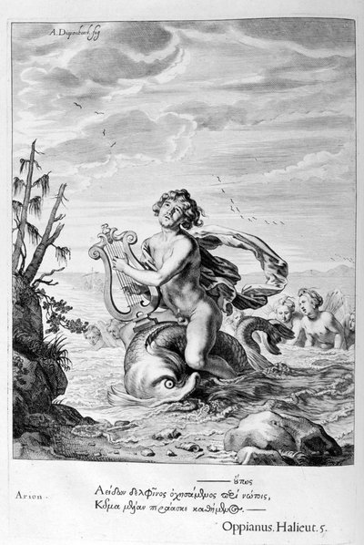 Arion wird von einem Delfin gerettet, 1655 von Michel de Marolles