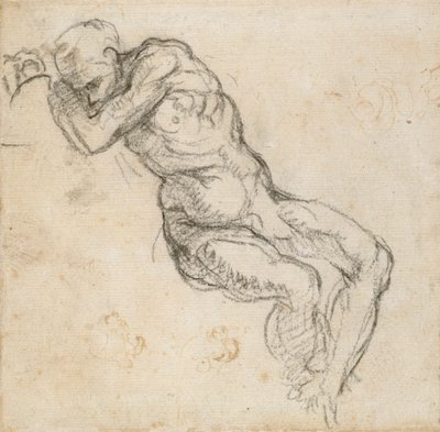 Ein schlafender nackter Mann von Michelangelo Buonarroti