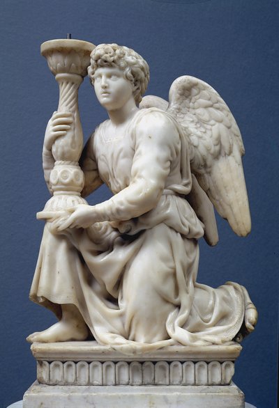 Engel, der einen Kandelaber hält, 1495 von Michelangelo Buonarroti