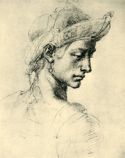 Idealkopf, 1520-1525, 1943 von Michelangelo Buonarroti
