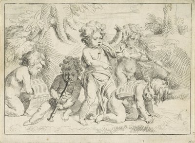 Fünf musizierende Kinder von Michiel Frans van der Voort