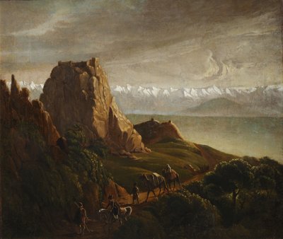 Kaukasische Landschaft mit Kamelen von Mikhail Yuryevich Lermontov