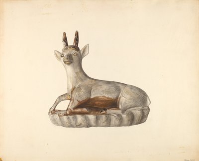 Hirschfigur, ca. 1938 von Mina Lowry
