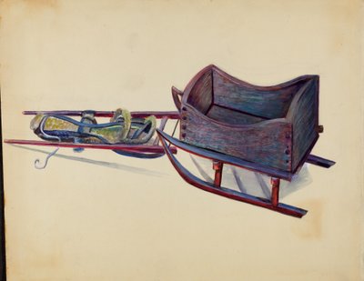 Spielzeugschlitten, ca. 1936 von Mina Lowry